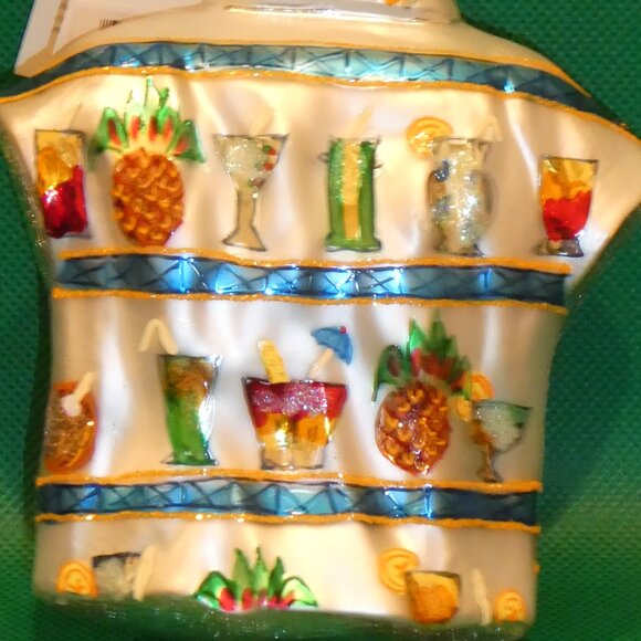 Christopher Radko Blown Glass Hawaiian Shirt Christmas Ornament - Picture 11 of 11